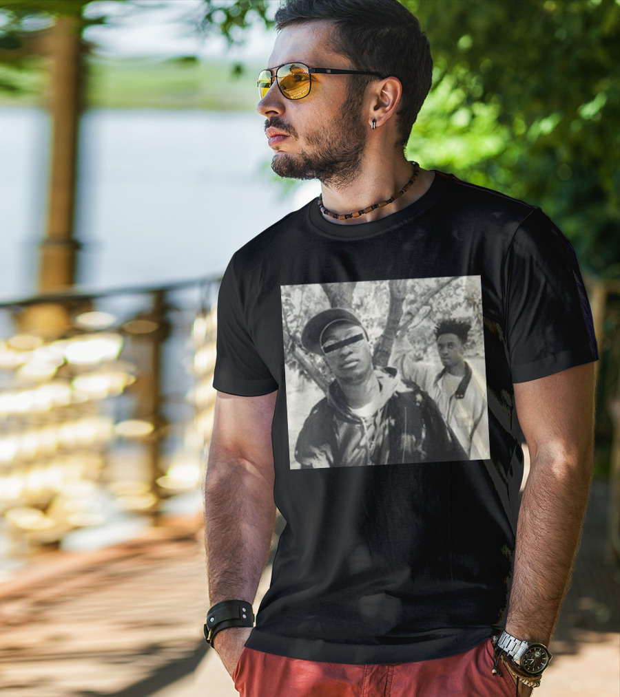Mf Doom KMD Brothers Rap Iconic Black And White Photo T-Shirt