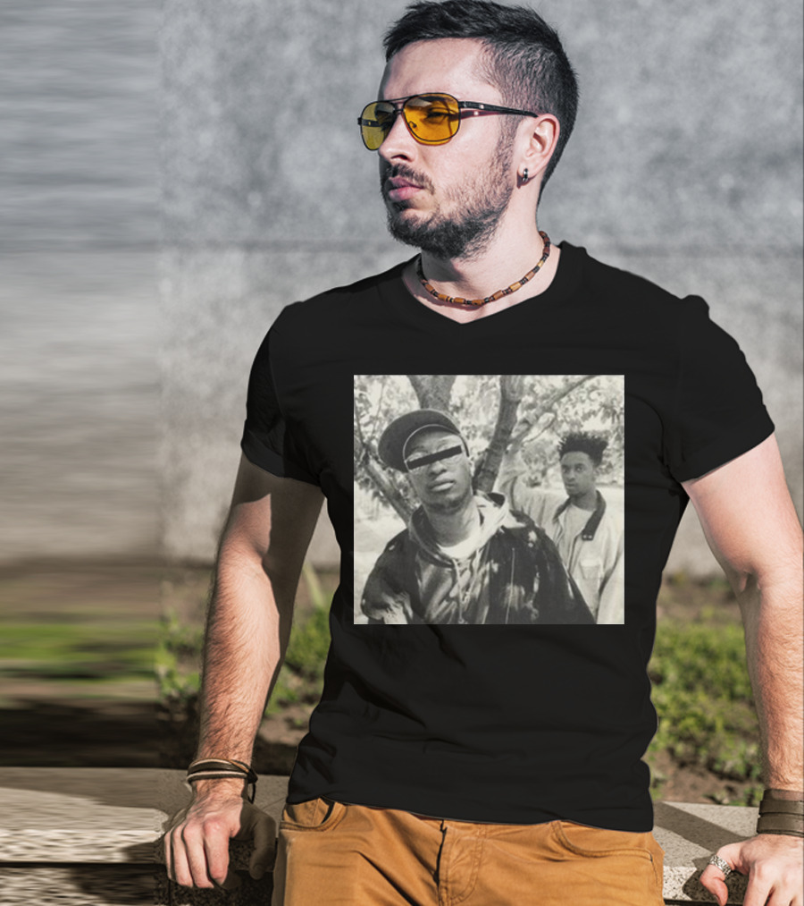 Mf Doom KMD Brothers Rap Iconic Black And White Photo T-Shirt