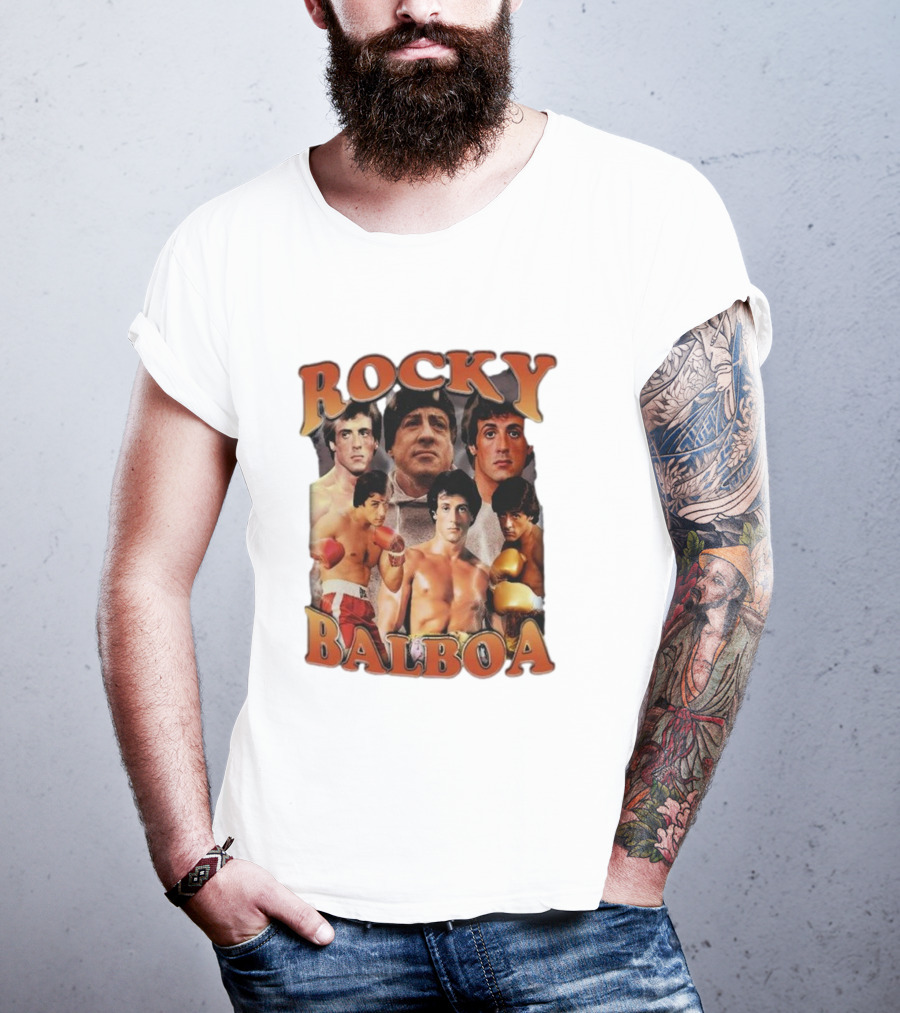 Rocky Balboa Iconic Boxing Legend Film Character Montage T-Shirt