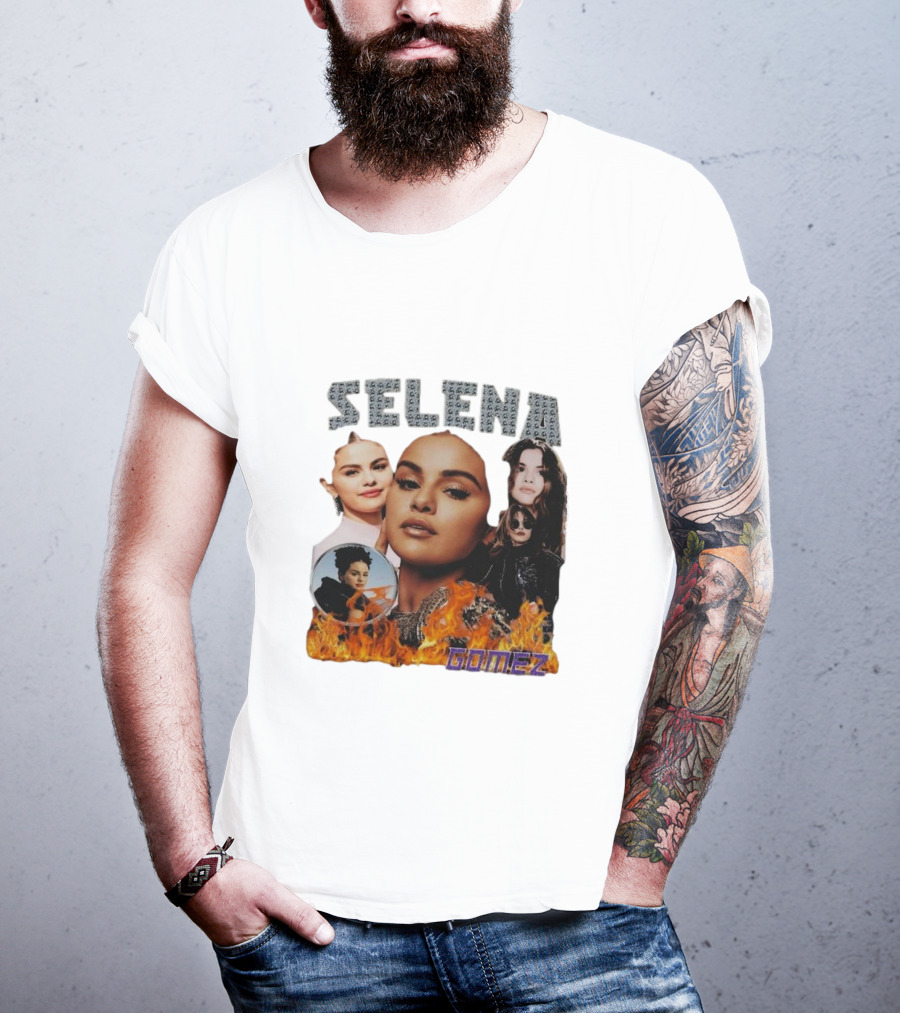 Selena Gomez Flame Collage Homage T-Shirt