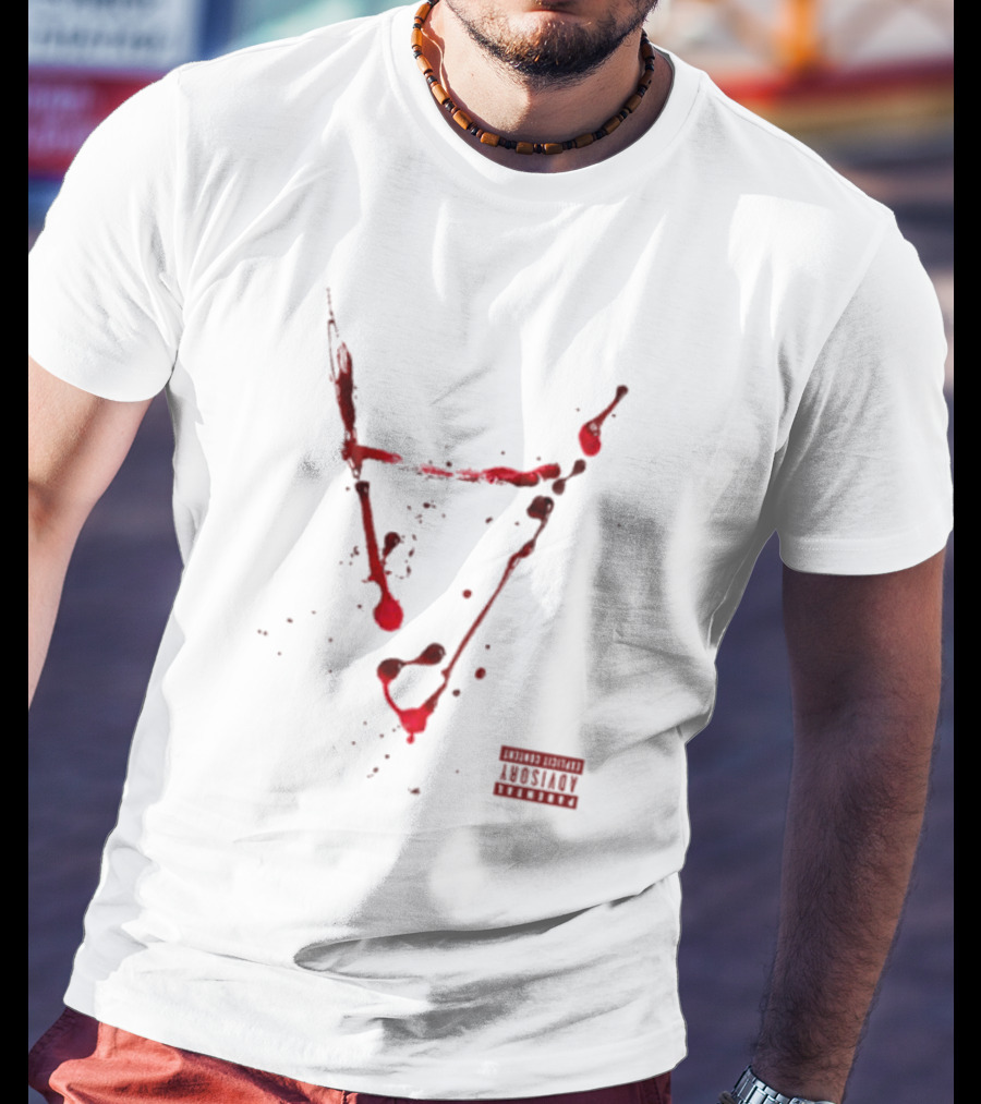 Doja Cat Attention Blood Streaks Symbol Explicit Content Warning T-Shirt