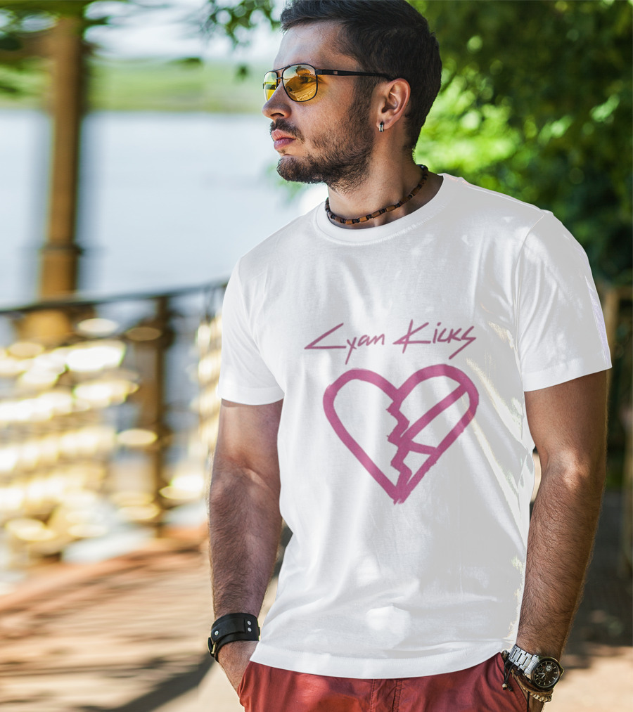 Cyan Kicks Broken Heart Mockup T-Shirt