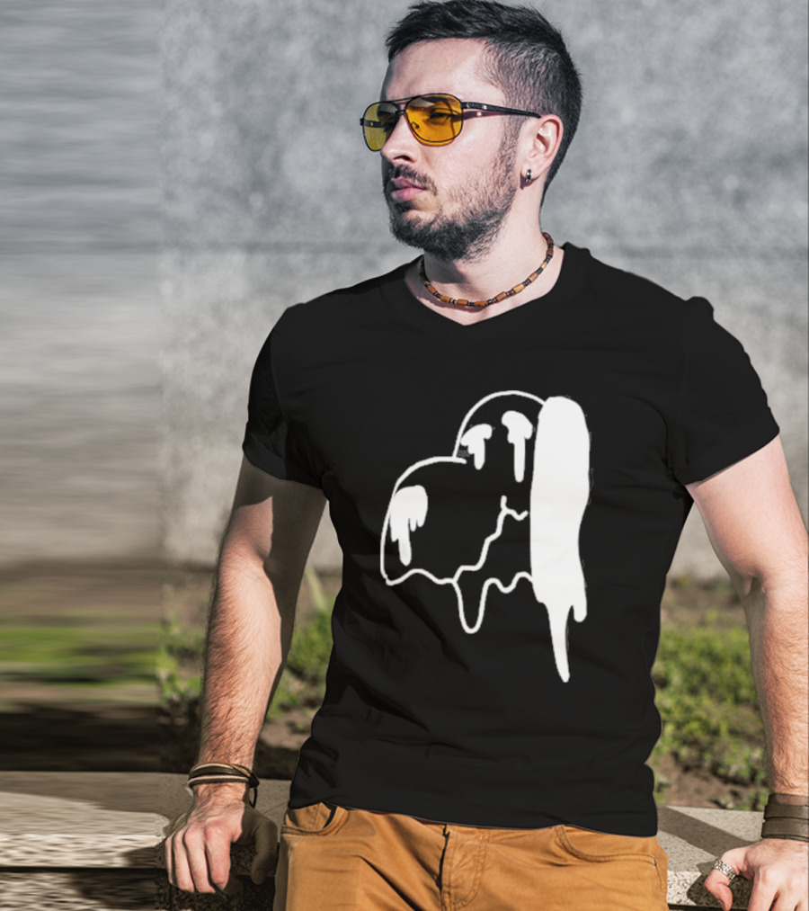 Snoopy Melting Drip Black White T-Shirt