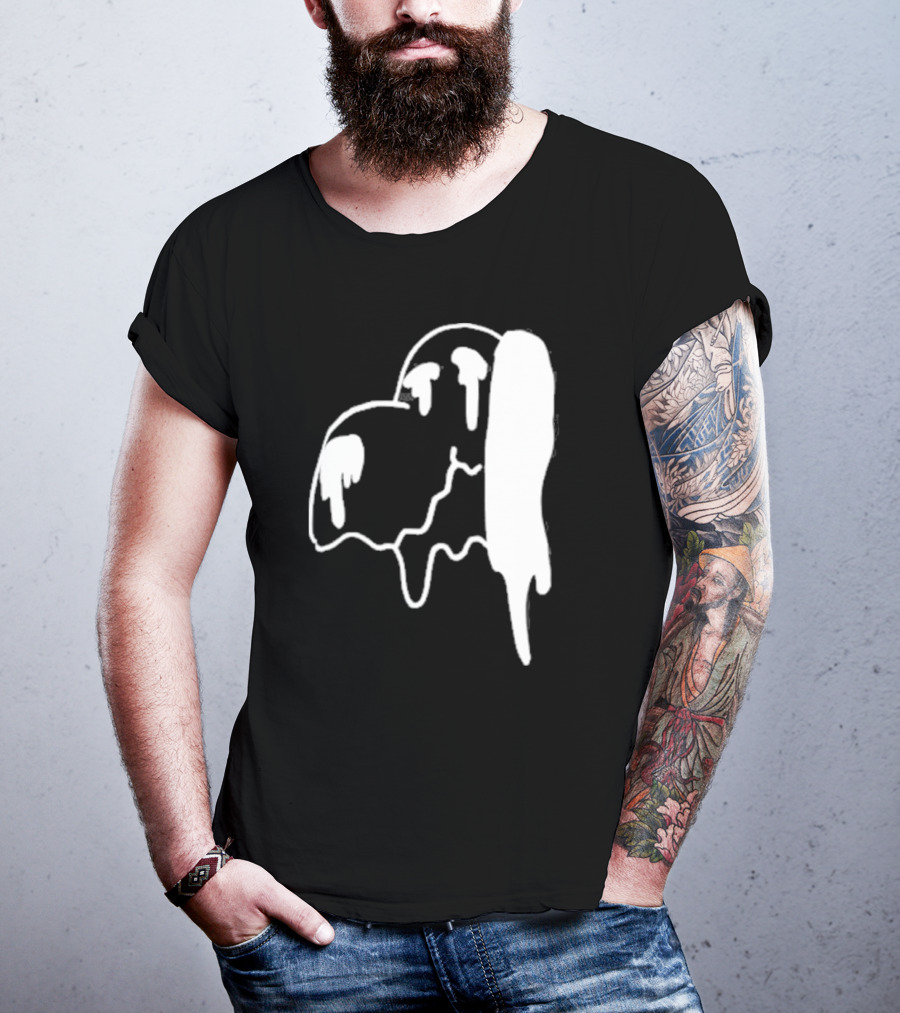 Snoopy Melting Drip Black White T-Shirt