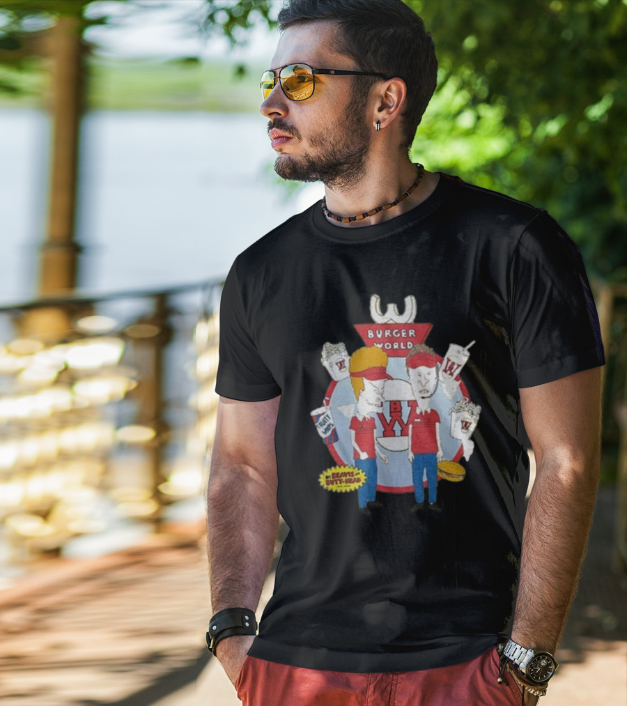 Burger World Beavis And Butt-Head Drink Fries T-Shirt