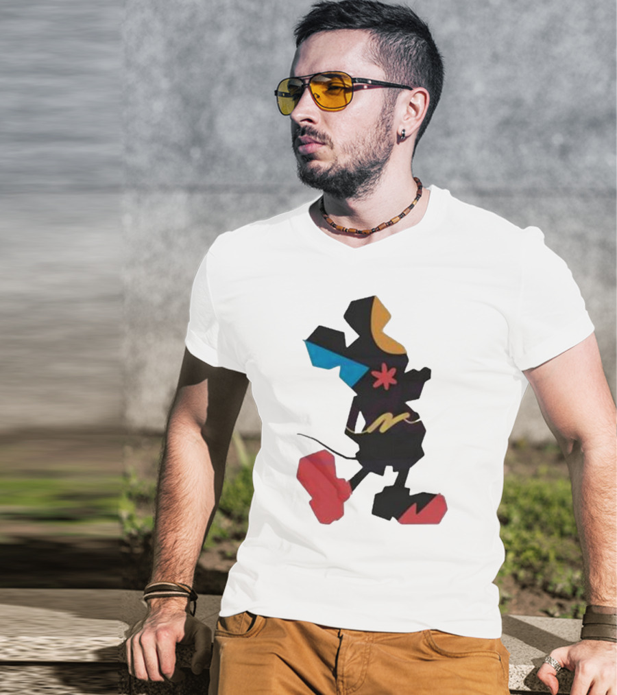 Disney World Funny Mickey Stands Abstract Colorful T-Shirt