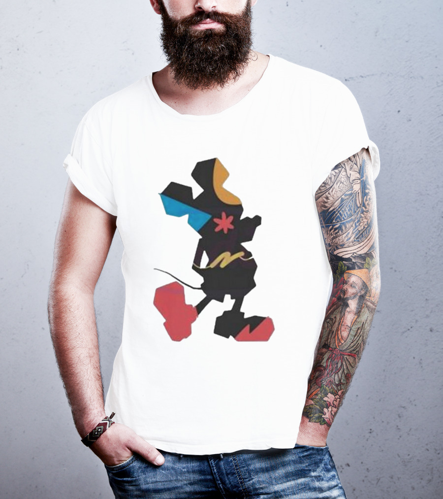 Disney World Funny Mickey Stands Abstract Colorful T-Shirt