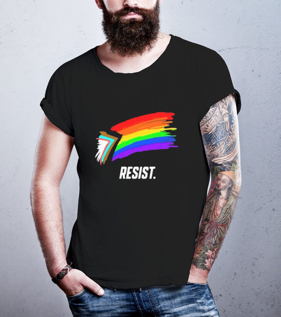 Resist Pride Equality Florida Rainbow Brushstroke T-Shirt