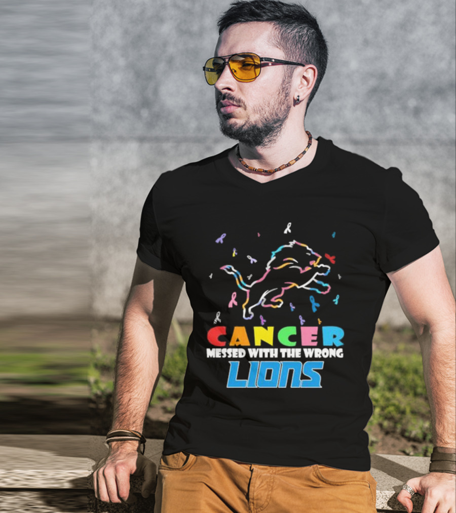Cancer Messed With The Wrong Lions Detroit T-Shirt