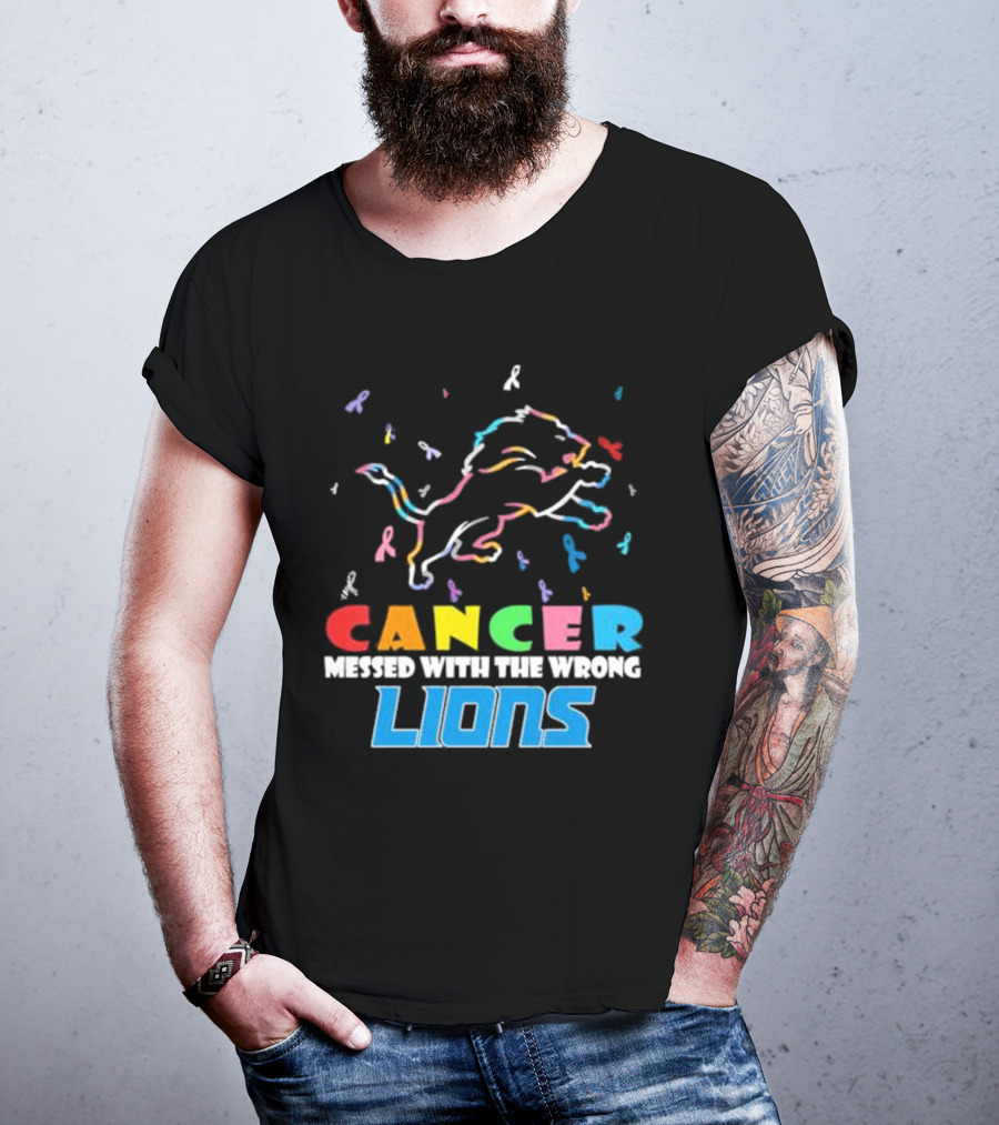 Cancer Messed With The Wrong Lions Detroit T-Shirt