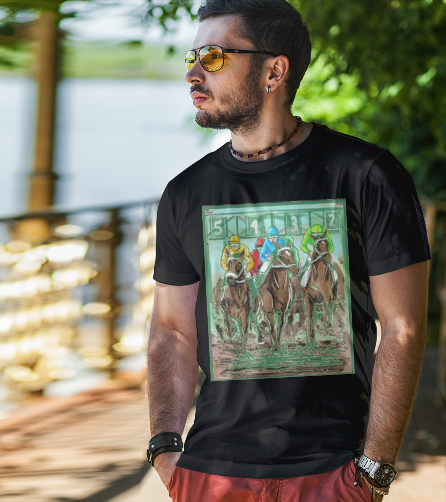 Horse Races Numbered Jockeys Competition T-Shirt