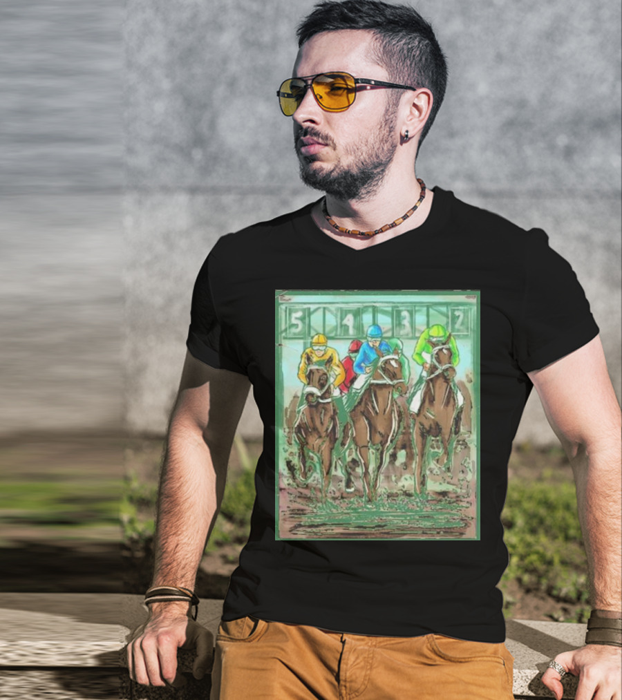 Horse Races Numbered Jockeys Competition T-Shirt