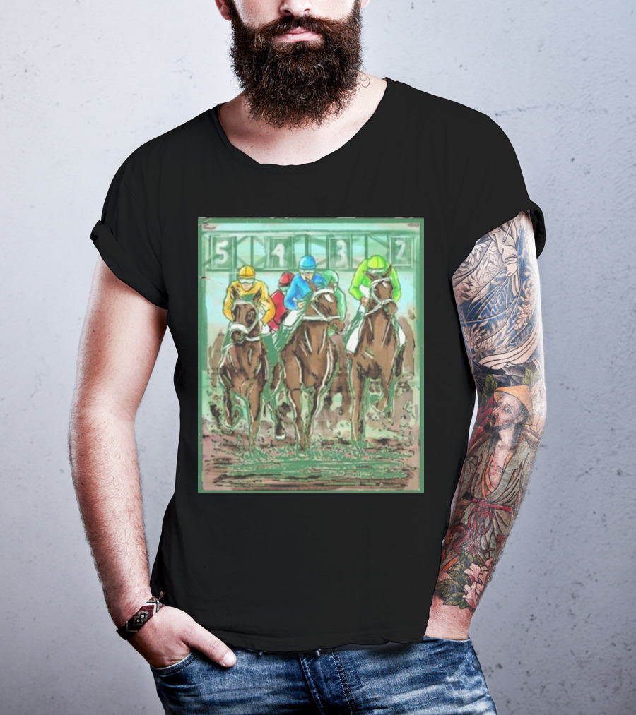 Horse Races Numbered Jockeys Competition T-Shirt