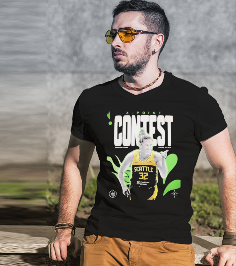 SamI Whitcomb Seattle 32 3-Point Contest Friday July 14 WNBA T-Shirt