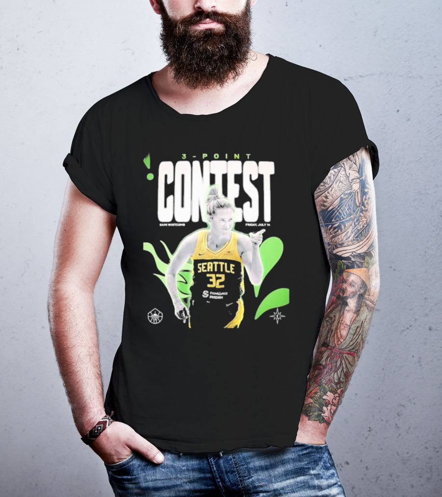 SamI Whitcomb Seattle 32 3-Point Contest Friday July 14 WNBA T-Shirt