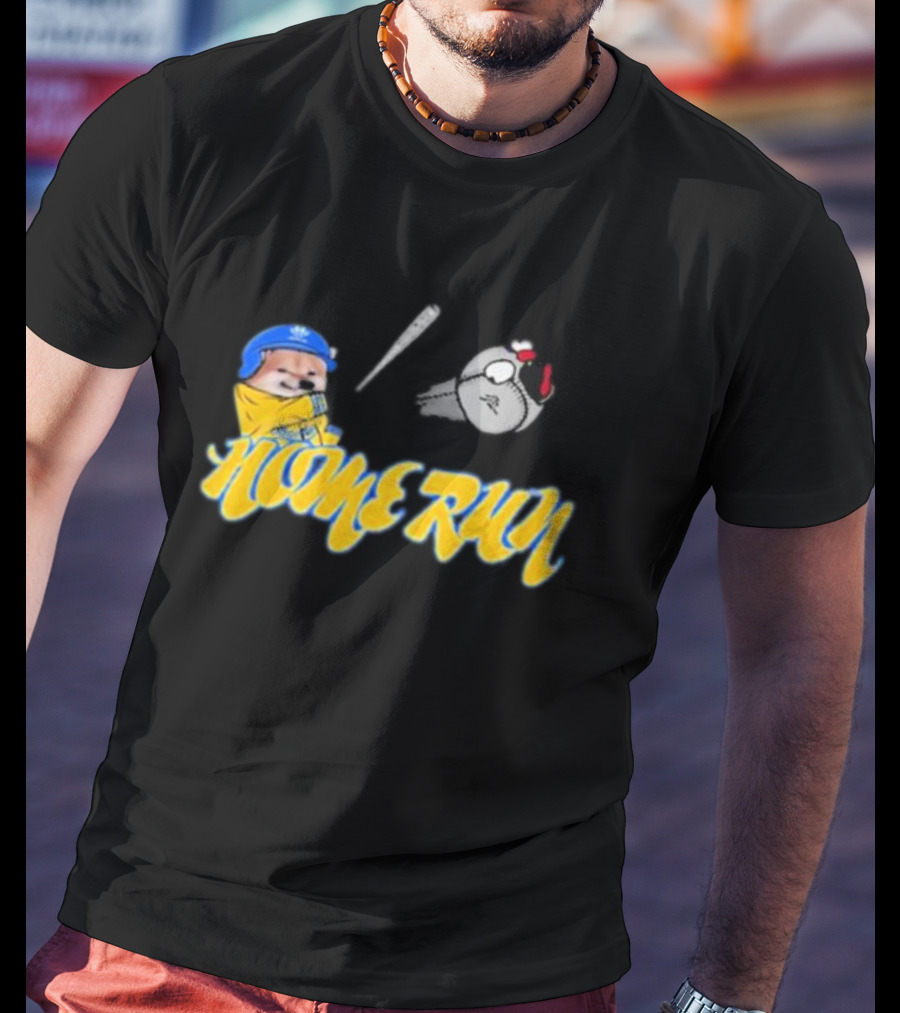 NAFO Baseball Home Run Meme Dog Batting Helmet T-Shirt