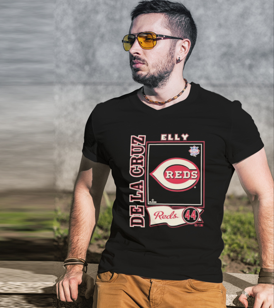 Elly De La Cruz Reds 44 Cincinnati MLBPA Player T-Shirt