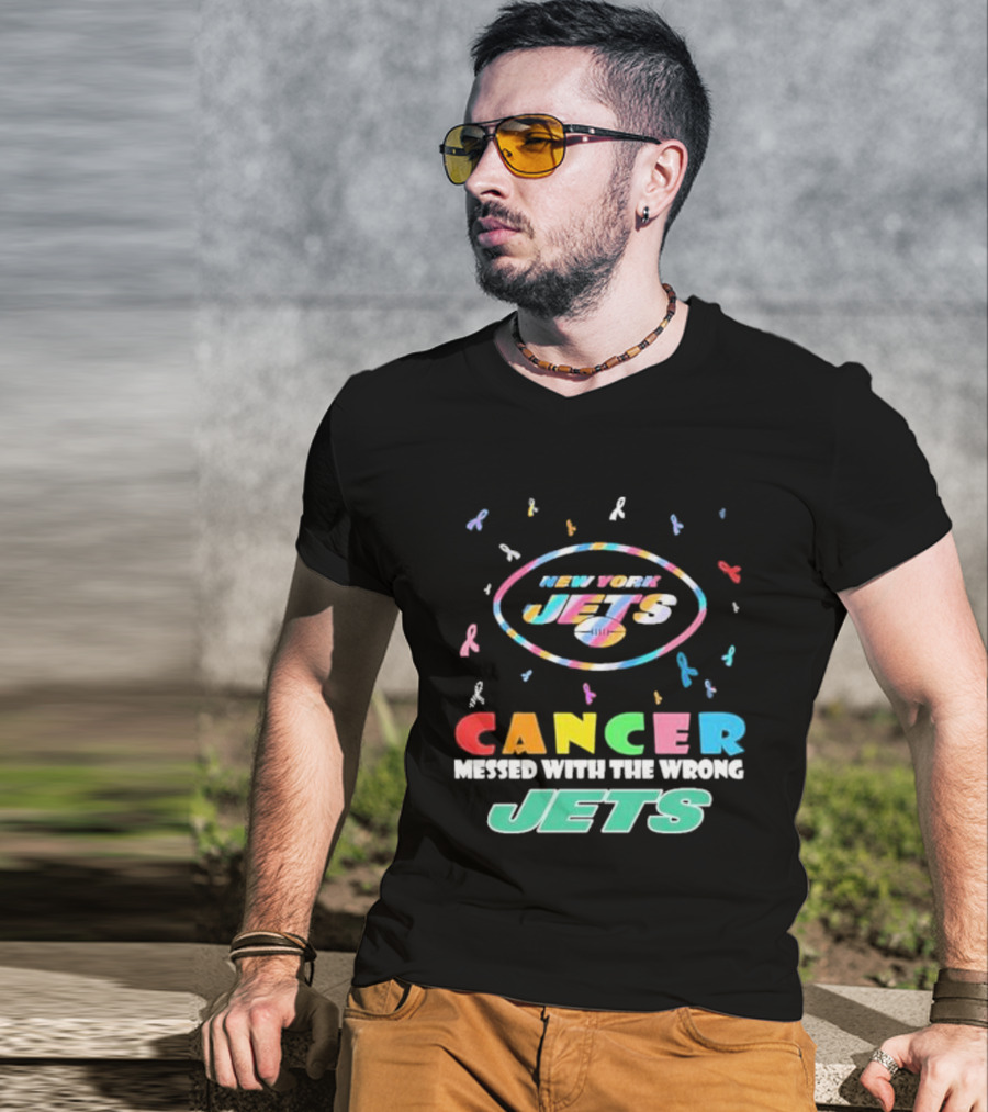 New York Jets Cancer Messed With The Wrong Jets T-Shirt