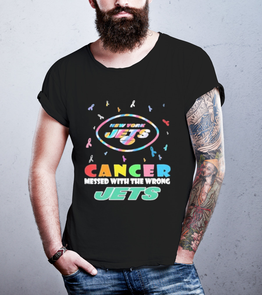 New York Jets Cancer Messed With The Wrong Jets T-Shirt