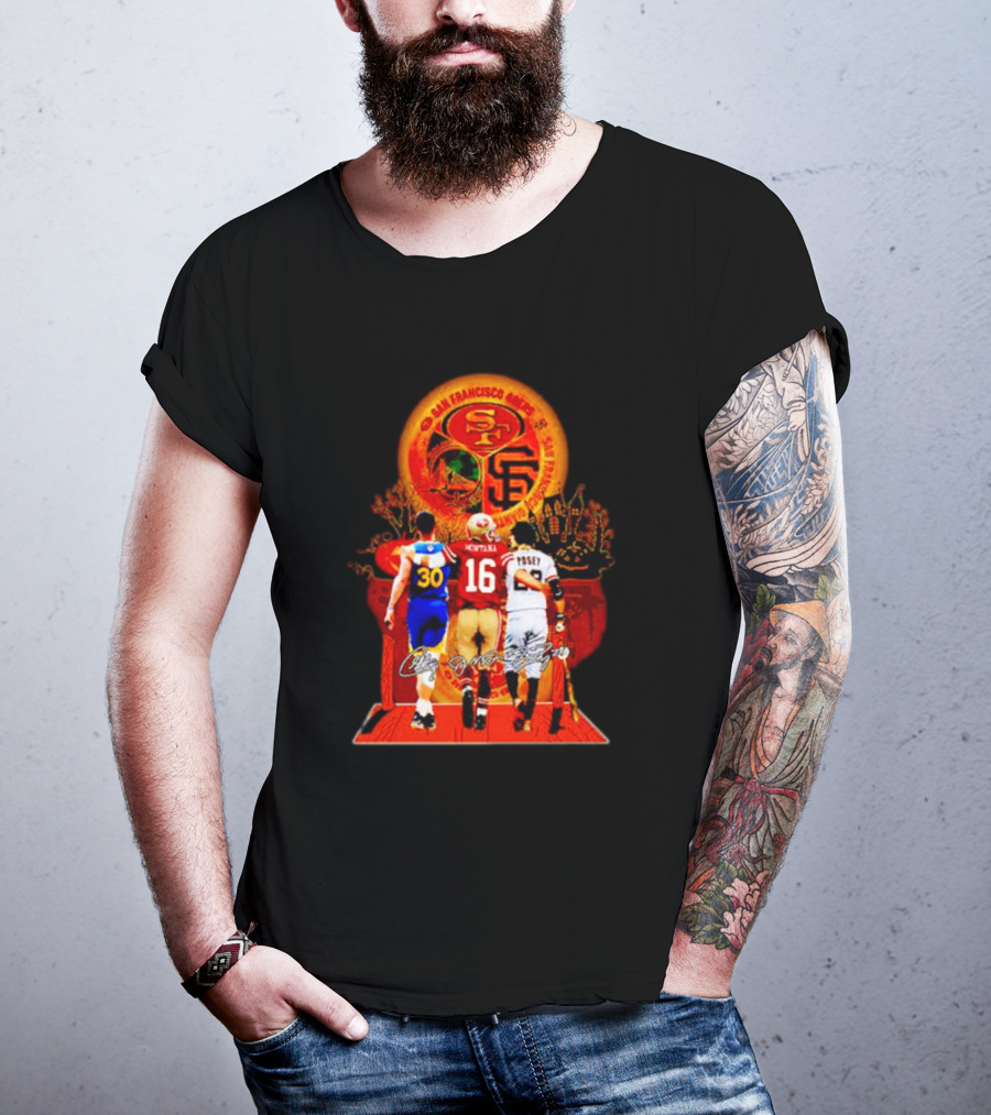 San Francisco 49ers Giants Golden State Warriors Halloween Curry Montana Posey T-Shirt