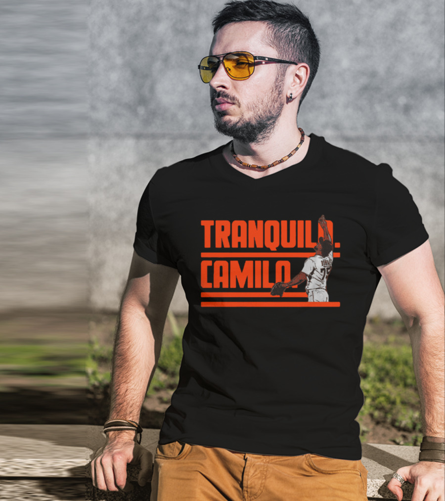 TRanquilo Camilo Doval Baseball Pitcher Iconic Action T-Shirt