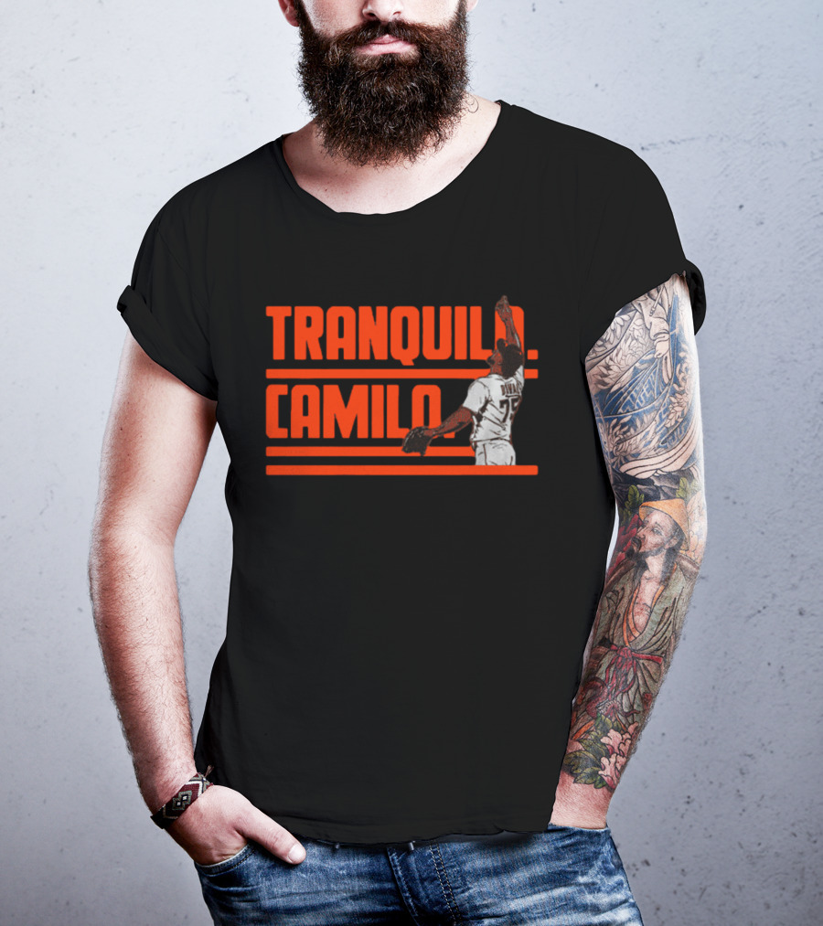 TRanquilo Camilo Doval Baseball Pitcher Iconic Action T-Shirt