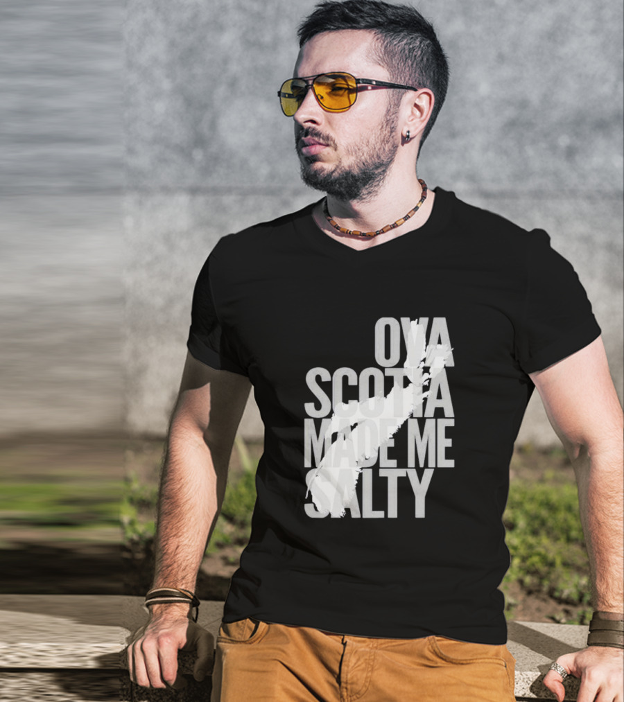 Nova Scotia Made Me Salty Ova Coast Map T-Shirt