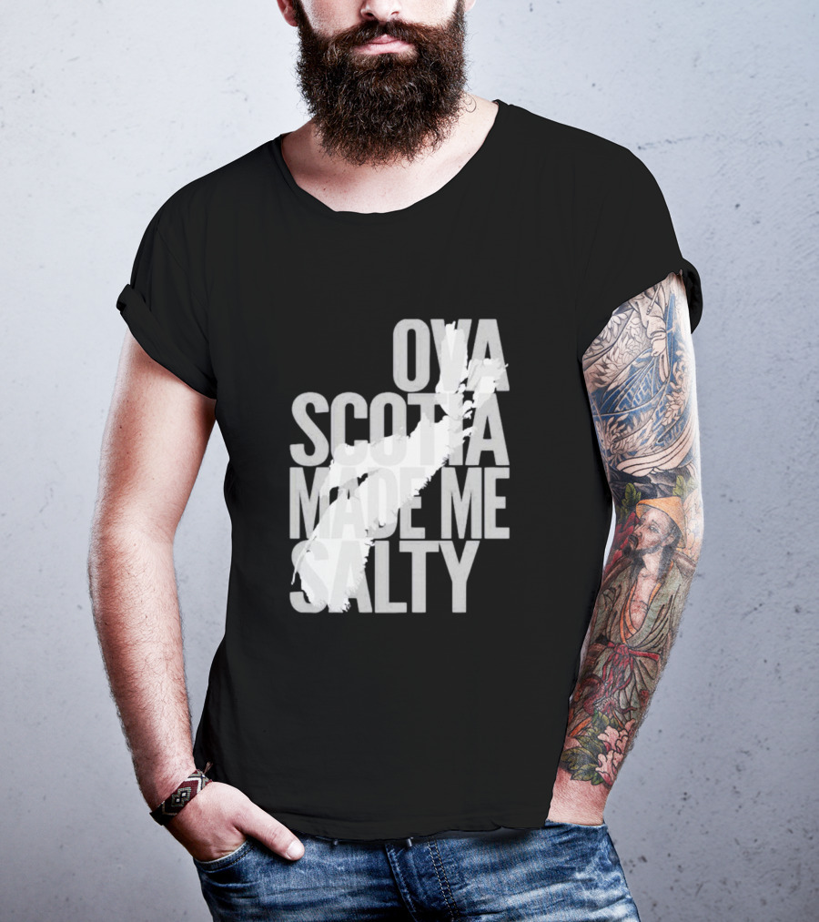 Nova Scotia Made Me Salty Ova Coast Map T-Shirt
