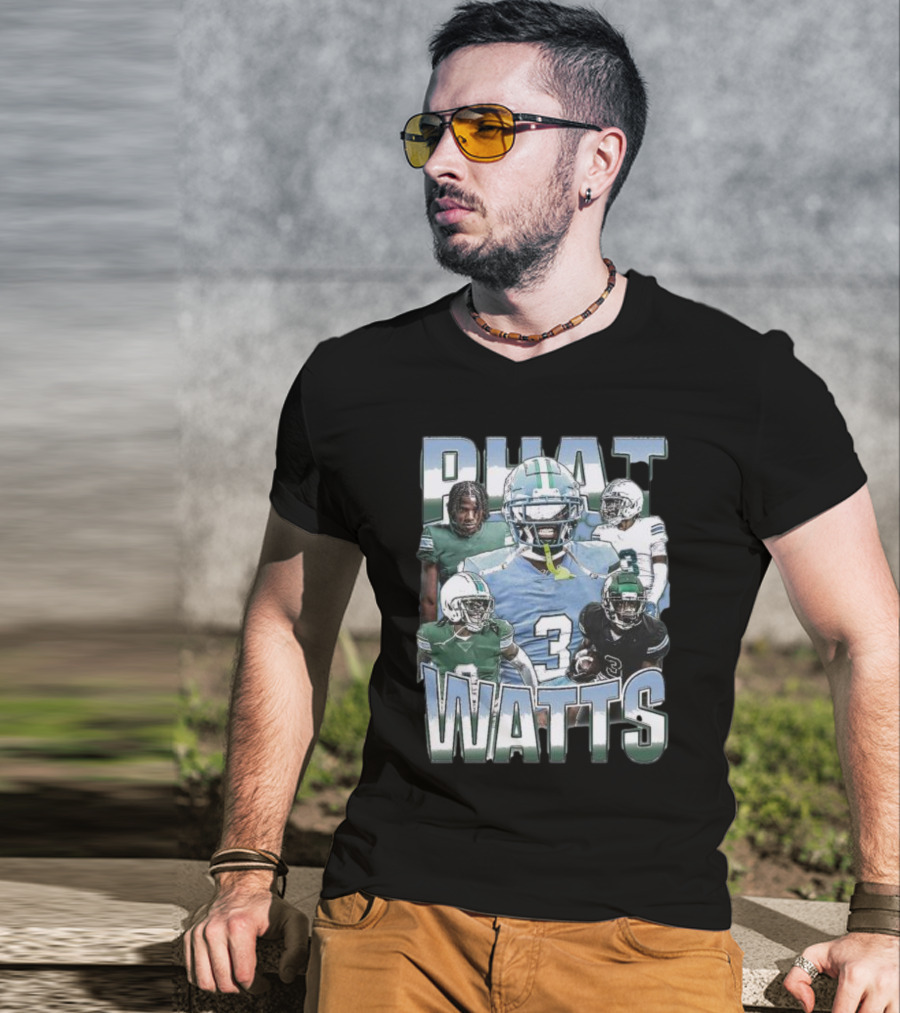 Phat Watts Tulane Green Wave Football Player Collage T-Shirt