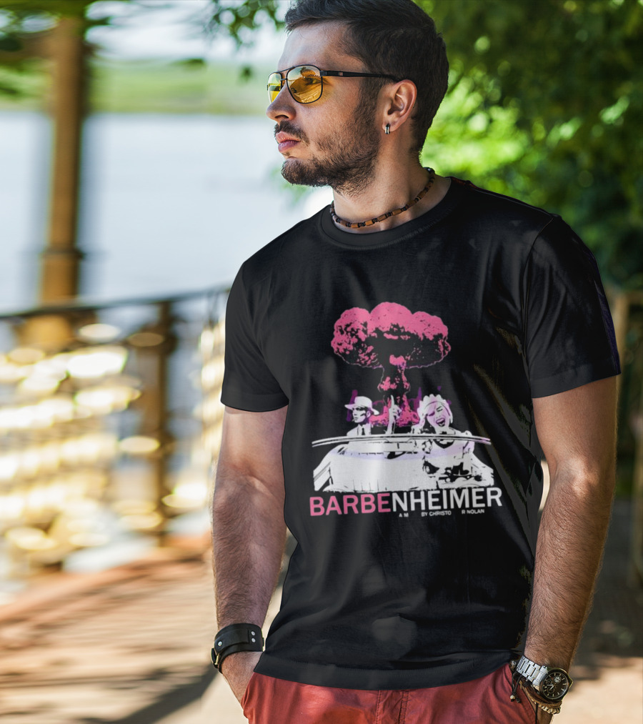 Vintage Barbenheimer A Movie By Christopher Nolan Comeon Baby Let’s Go Party T-Shirt