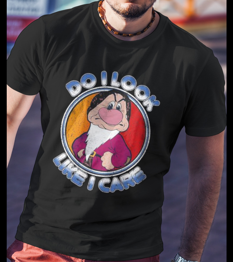 Grumpy Do I Look Like I Care Character T-Shirt