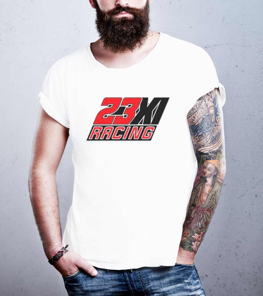 23XI Racing Checkered Flag Heather Charcoal 1-Spot T-Shirt