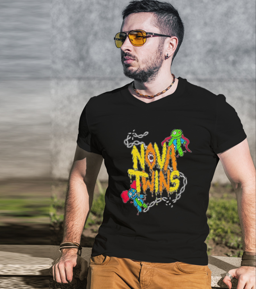 Nova Twins Voodoo Dolls With Chains And Colorful Characters T-Shirt