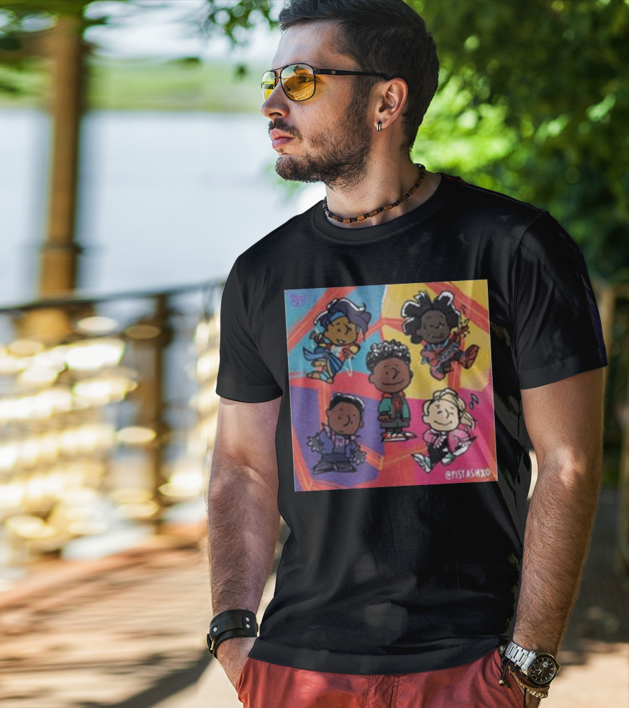 Peanuts Fanart Characters By Pistashxo With Vibrant Background T-Shirt