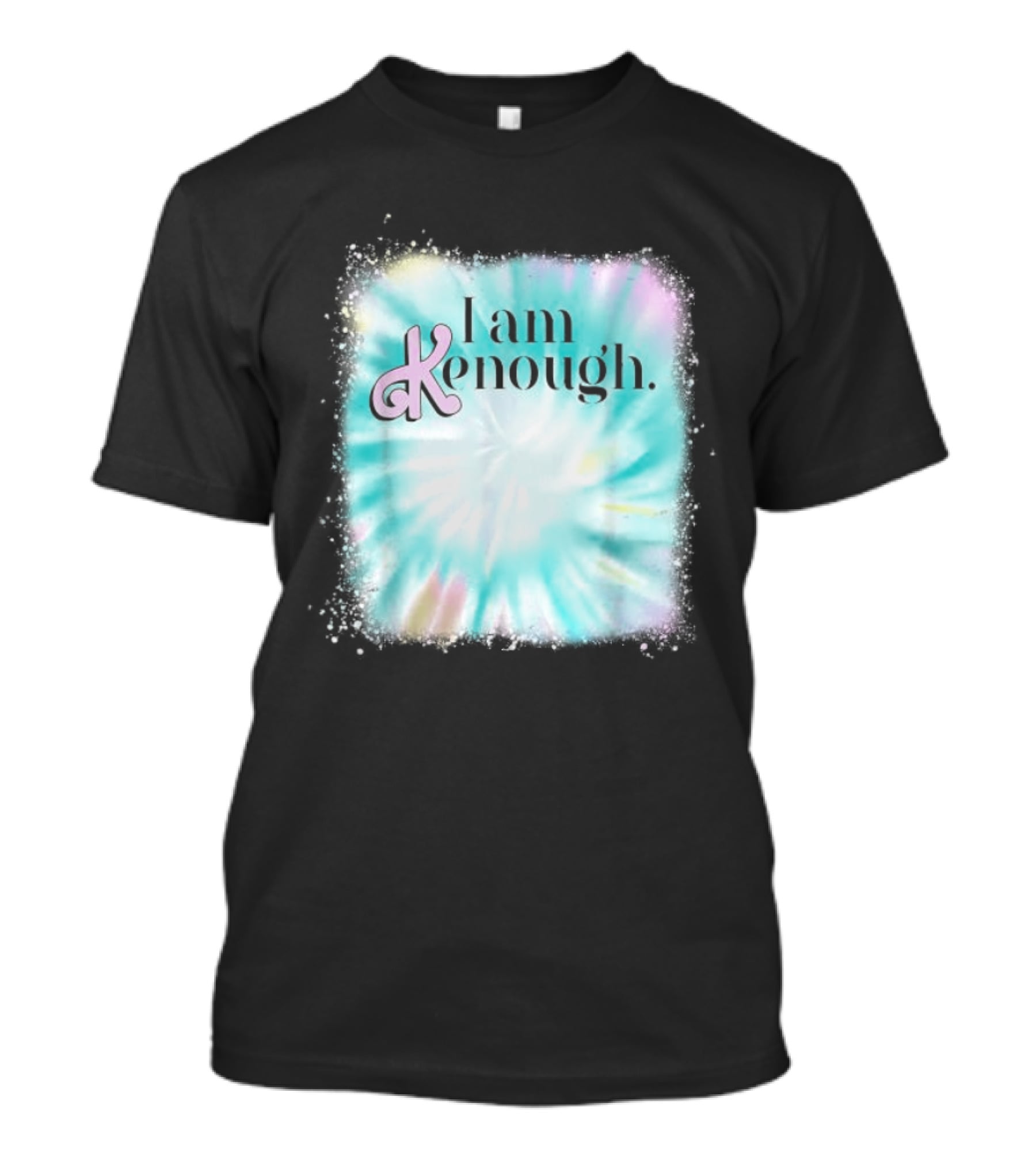 Pinky Ken I Am Ken Enough Tie-Dye Spiral Text T-Shirt