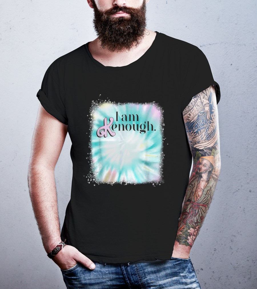 Pinky Ken I Am Ken Enough Tie-Dye Spiral Text T-Shirt