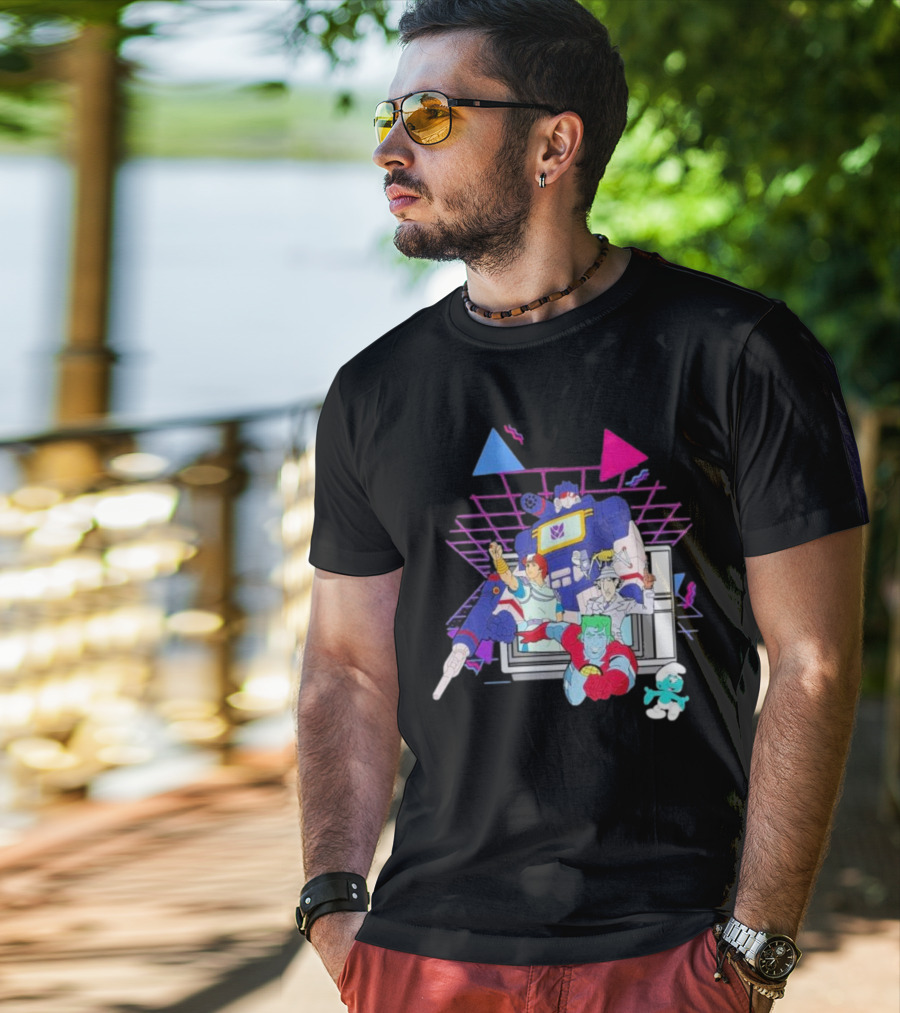 Retro Roll-Call From Iconic 80s Cartoon Heroes And Transforming Robot Adventures T-Shirt