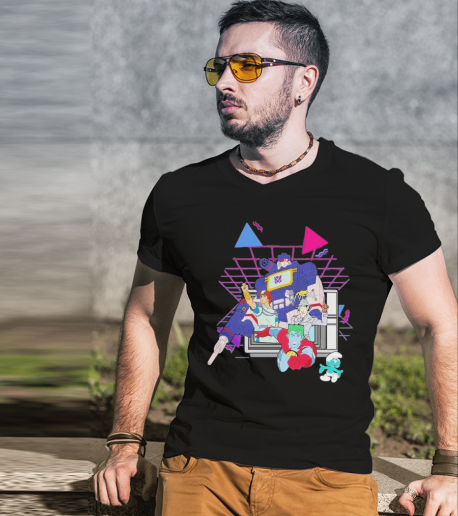 Retro Roll-Call From Iconic 80s Cartoon Heroes And Transforming Robot Adventures T-Shirt