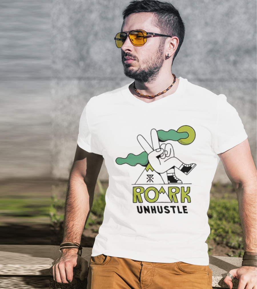 ROARK Unhustle Peace Sign Triangle Night Sky Moon T-Shirt