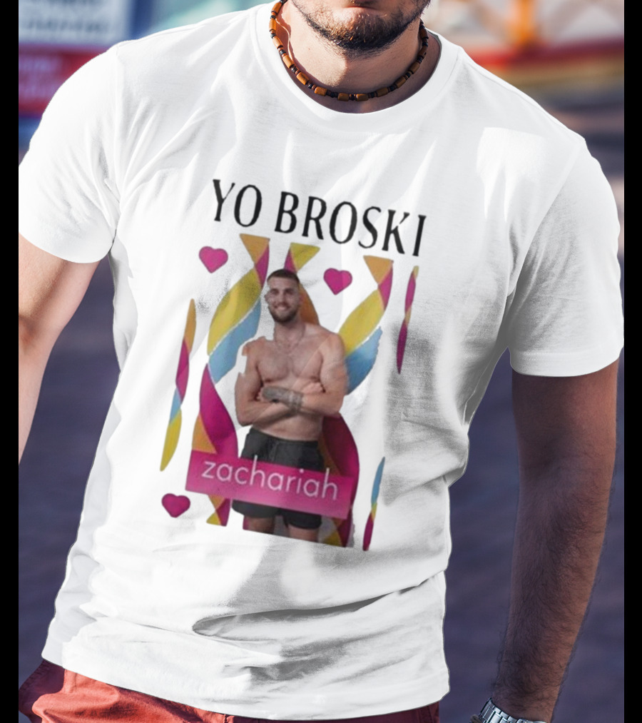 Yo Broski Zachariah Colorful Abstract Hearts T-Shirt