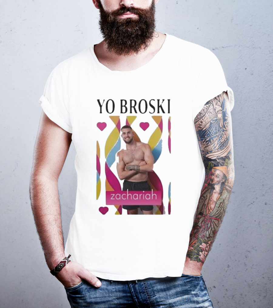 Yo Broski Zachariah Colorful Abstract Hearts T-Shirt