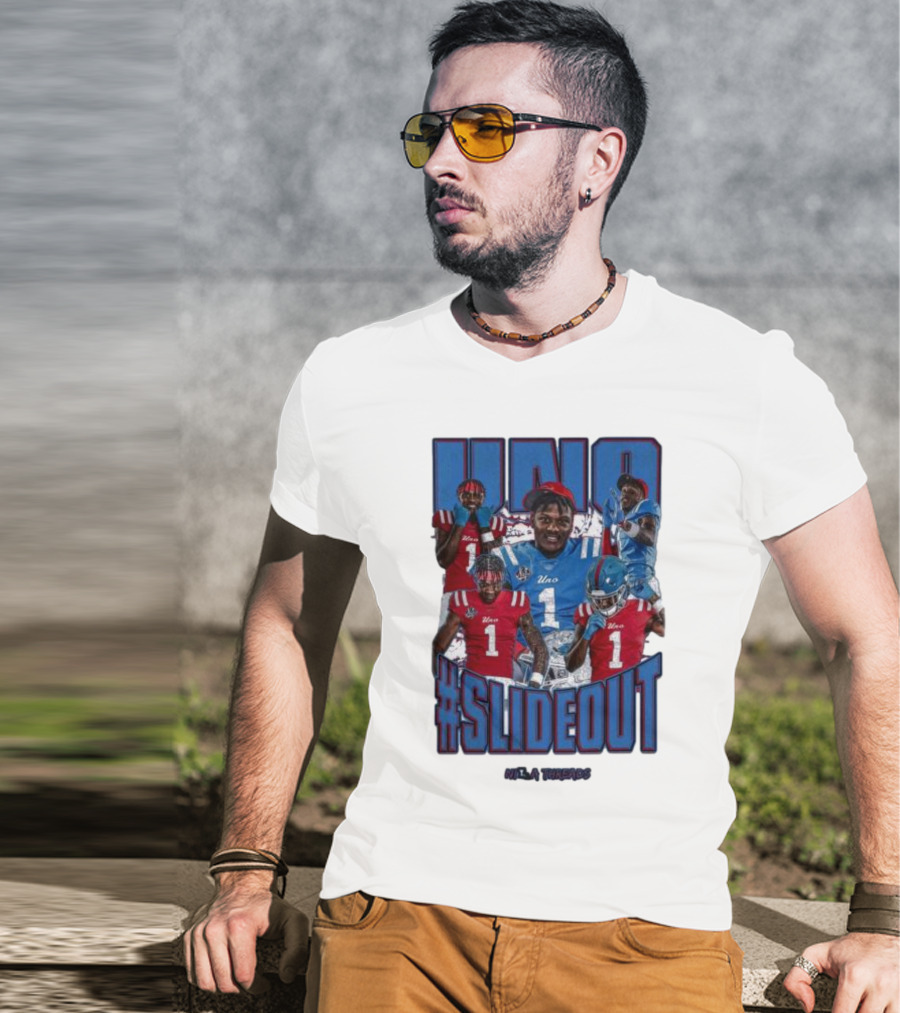 UNO Williams #Slideout Football Tribute In Red And Blue T-Shirt