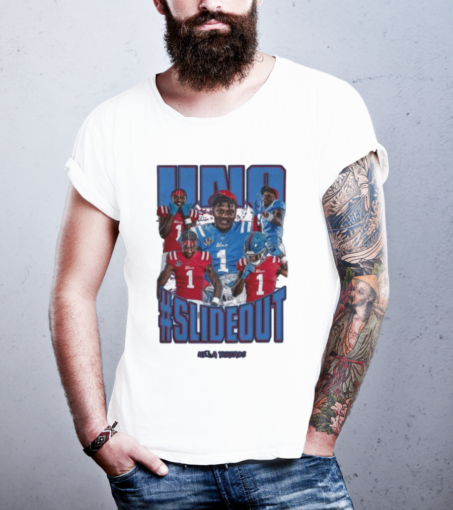 UNO Williams #Slideout Football Tribute In Red And Blue T-Shirt