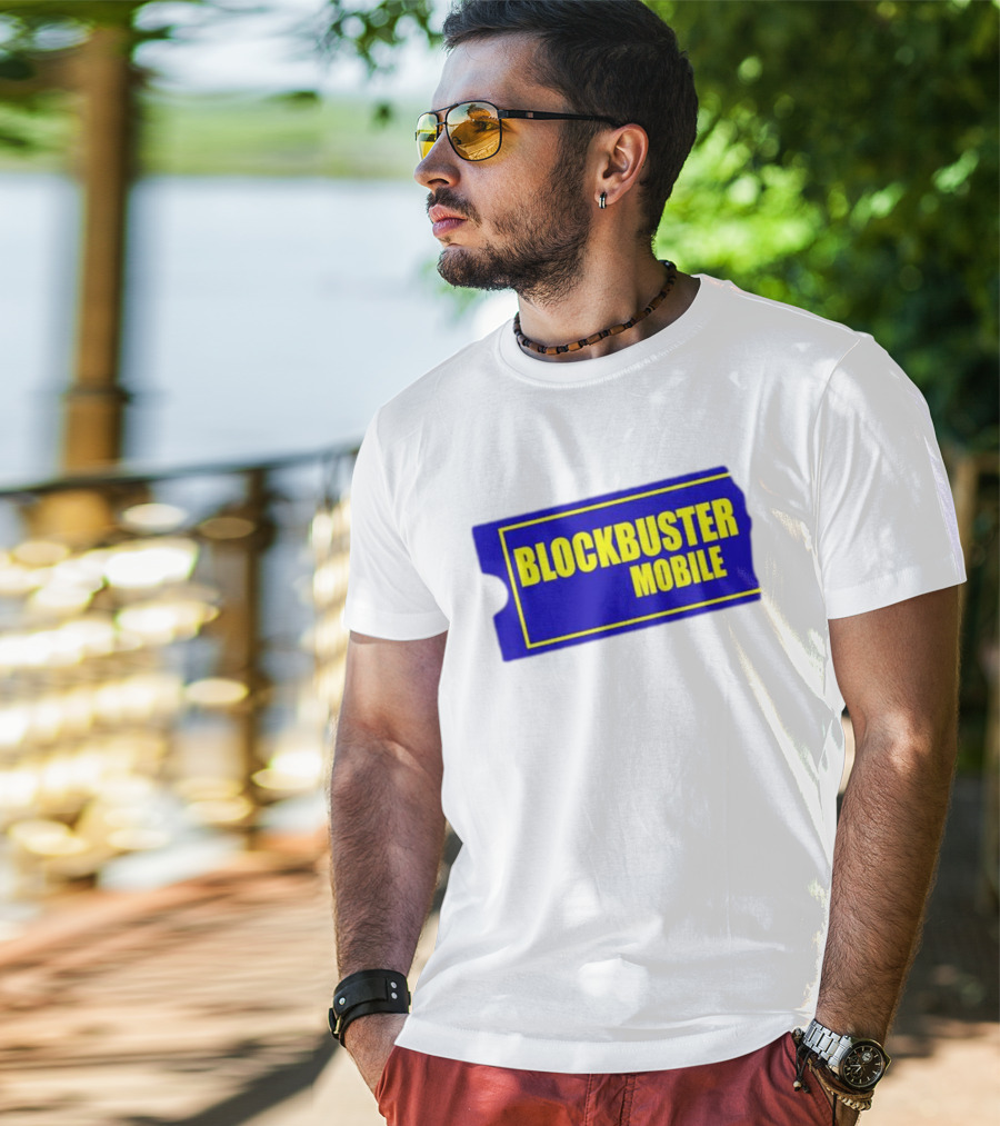 BLOCKBUSTER MOBILE Blue Ticket Nostalgia T-Shirt