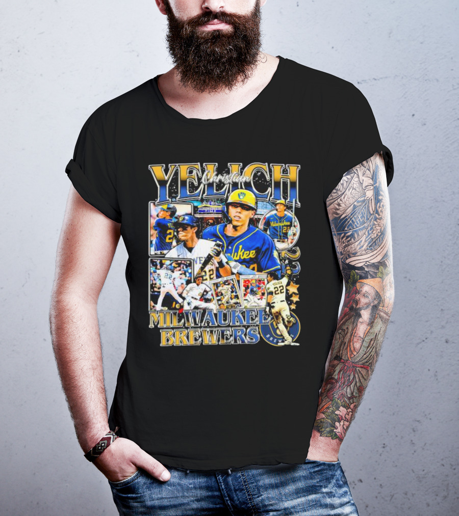 Christian Yelich Milwaukee Brewers 22 Collage T-Shirt