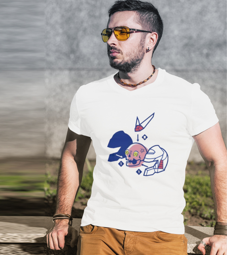 Pewdiepie Merch Represent Mecha Skull Helmet Anatomy T-Shirt