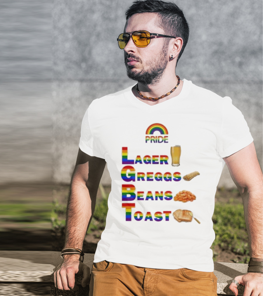 Pride Rainbow Lager Greggs Beans Toast Icons T-Shirt