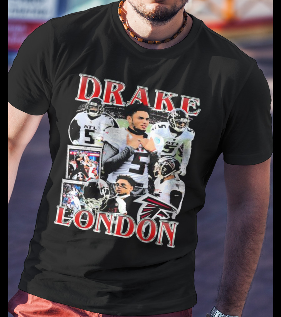 Drake London Atlanta Falcons Player Collage With Falcons T-Shirt