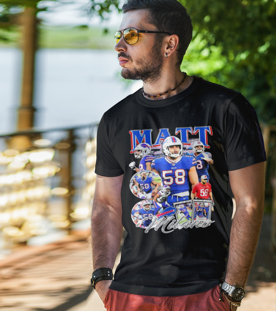 Buffalo Bills NFL Matt Milano 58 Football Highlights T-Shirt