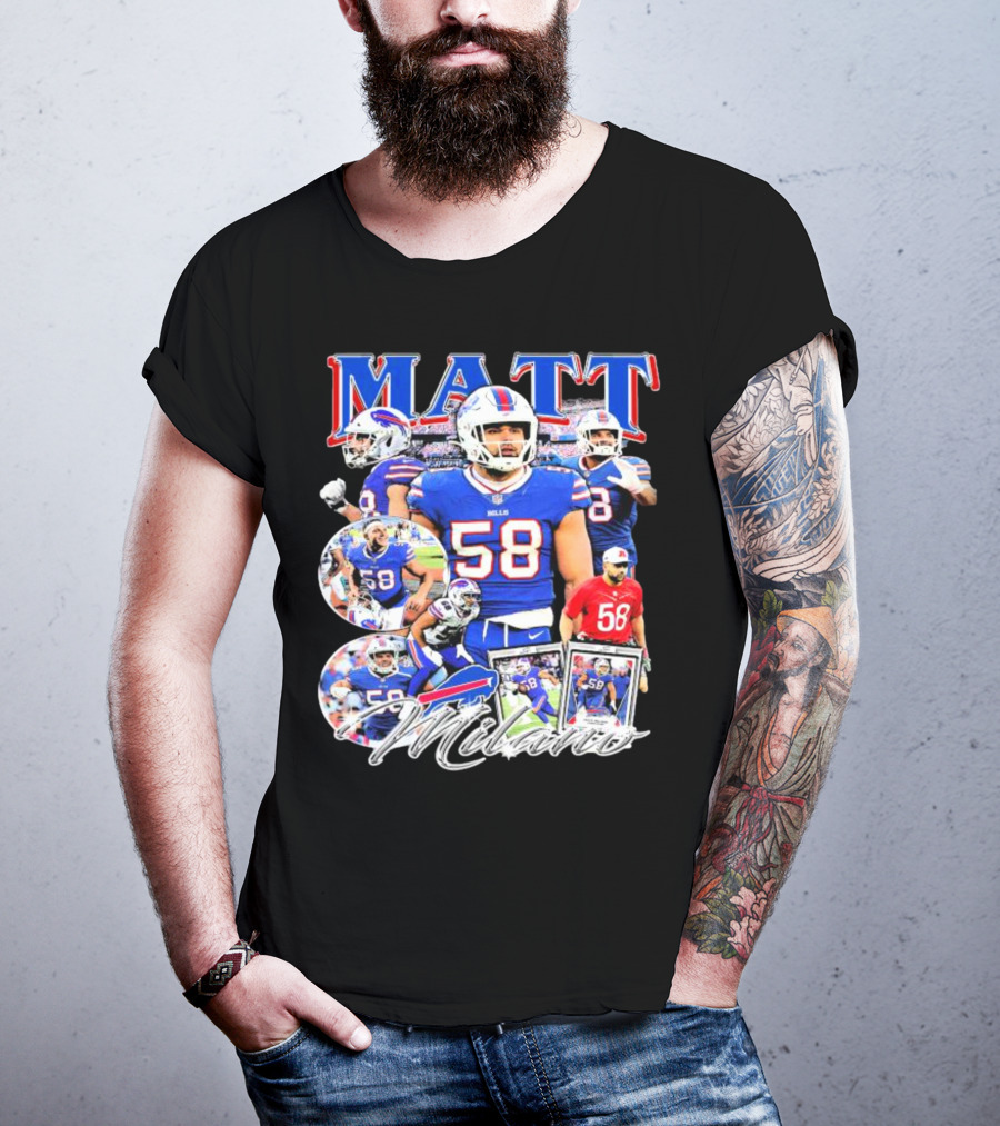 Buffalo Bills NFL Matt Milano 58 Football Highlights T-Shirt
